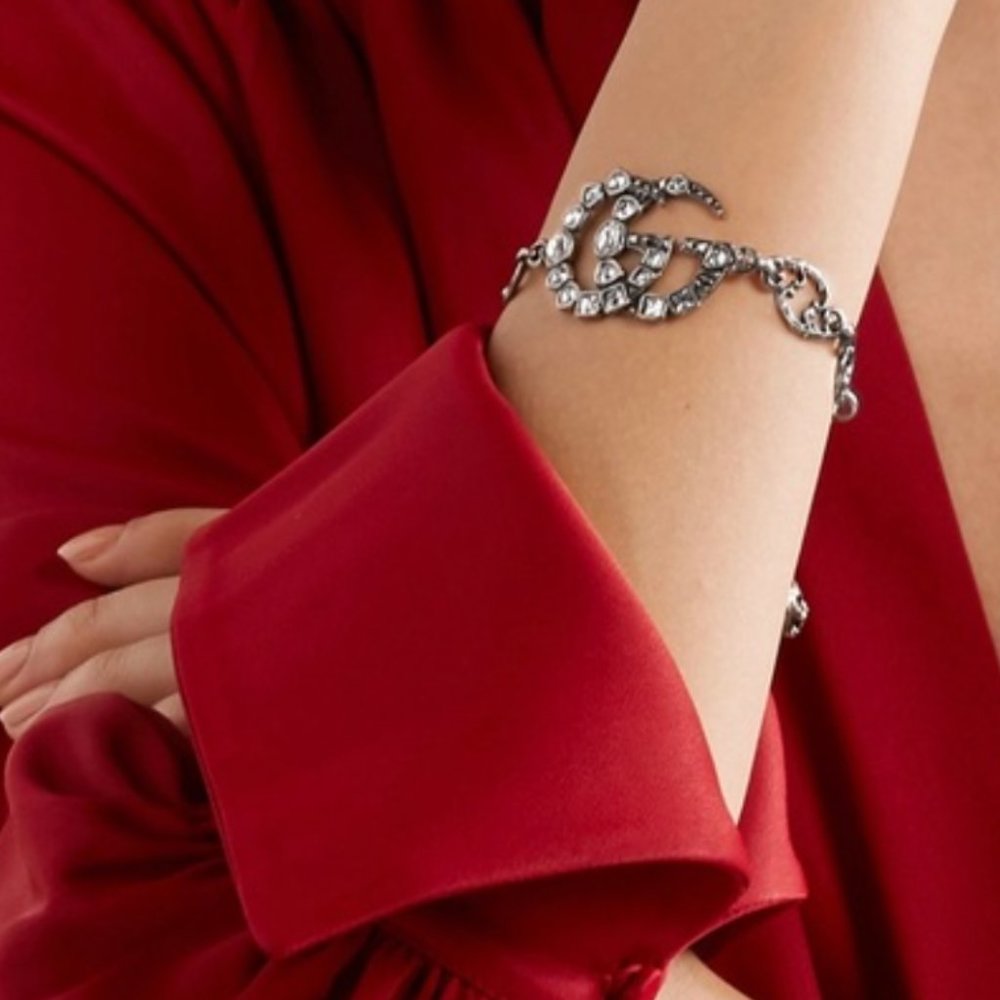GUCCI BRACELET-MARMONT DOUBLE GG - CRYSTAL EMBELLISHED - VINTAGE FEEL - SOLD OUT - Picture 7 of 9